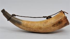 18th c. Gershom Crocker Engraved Powder Horn