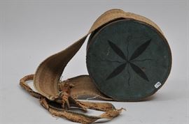 Cheese Box Canteen Rev. War, Painted Blue