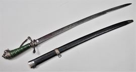 Rev. War Large Silver Hilt Dog Head Sword