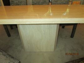 Carrara marble table and pedestal