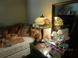 Another Thomas Kinkade Lamp and small Tiffany style lamp