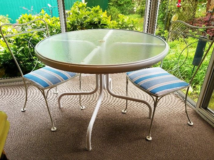 Round Patio Table and Two Chairs