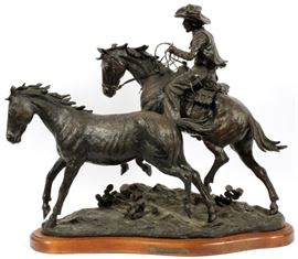 TRUMAN BOLINGER (AMERICAN B 1944), BRONZE SCULPTURE, #3/30, H 18", W 24", "THE WILD ONES"
Lot # 0001 