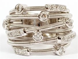 .70CT DIAMOND AND 18KT WHITE GOLD COIL WRAP RING, W 5/8" SIZE 7
Lot # 0009 