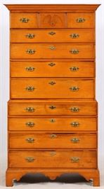 ANTIQUE MAPLE CHEST-ON-CHEST, C1800, H 77", W 40", D 19"
Lot # 0023 