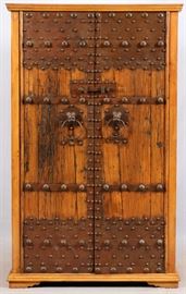 CHINESE HARDWOOD AND IRON MOUNTED CABINET, H 83 1/4", W 49", D 25 3/4"
Lot # 0028 