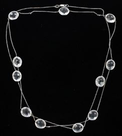 70CT WHITE TOPAZ AND 14KT WHITE GOLD NECKLACE, L 36"
Lot # 0078 