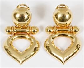 14KT YELLOW GOLD DANGLE EARRINGS, PAIR, H 1 5/8"
Lot # 0121 