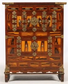 ASIAN TANSU CABINET WITH BRASS FITTINGS, H 46", W 36", D 16"
Lot # 0133 