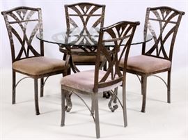 CRAMCO INC. GLASS TOP DINING SET, 5 PCS. DIA 48"
Lot # 0202 