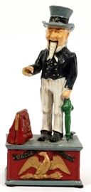 "UNCLE SAM" CAST IRON BANK, H 11"
Lot # 0406 