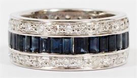 4CT NATURAL SAPPHIRE AND 2CT DIAMOND ETERNITY BAND, SIZE 7
Lot # 1040 