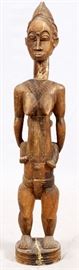 AFRICAN CARVED WOOD FIGURE, H 40", W 8", BAULE FEMALE WITH CHILD
Lot # 1447 