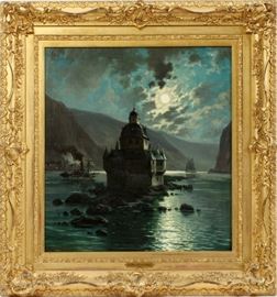 GUSTAVE LANGENBERG (GERMAN 1859-1915), OIL ON CANVAS, H 25", W 22", PFELZGREFENSTEIN BEIKAUB
Lot # 2002 