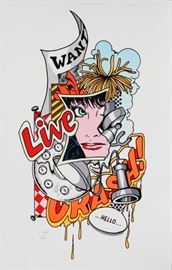 JOHN MATOS (CRASH), COLOR LITHOGRAPH, IMAGE: H 40", W 20", "LIVE CRASH"
Lot # 2022 