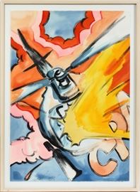 JOHN MATOS (CRASH) (US, B. 1961), WATERCOLOR ON PAPER, 1989, H 41 1/2", W 28 1/2", UNTITLED ABSTRACT OF A HELICOPTER
Lot # 2026 