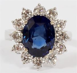 4.54CT NATURAL SAPPHIRE AND 1.60CT DIAMOND RING, SIZE 6.5, GIA
Lot # 2055 