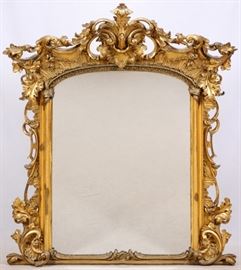 BAROQUE STYLE MIRROR & SHELF, H 74", W 63"
Lot # 2103 