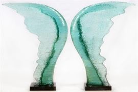 STACKED GLASS ANGEL WINGS, PAIR, H 40 1/2", W 8 1/2", L 32"
Lot # 2255 