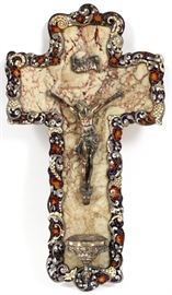 MARBLE AND CHAMPLEVE HOLY WATER FONT, H 15", W 8"
Lot # 2265 