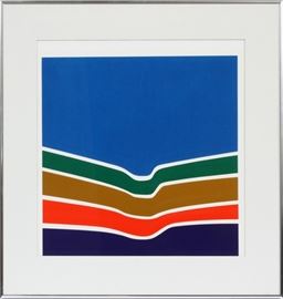 MATHEW BRONER, (AMERICAN, 1924-2005), PRINT, H 17'', W 16 1/2'', "STRIPESCAPE"
Lot # 2414 