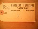 RWAY NORTHERN FURNITURE CO. SHABOYGAN WIS TAG IS LOCATED UNDER TABLE.