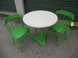 CAFE STYLE TABLE AND CHAIRS.