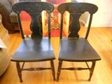 TWO FINE DREXSIL STENCILED CHAIRS, NICE QUALITY