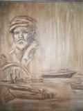 LOCAL VINTAGE NAUTICAL ART, BELIEVED TO BE ORIGINALLY PURCHASED AT ST. CLAIR ART FAIR.