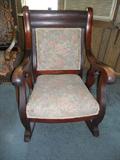 VINTAGE MAHOGANY PARLOR ROCKER