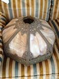 SLAG GLASS LAMP TOP W/BASE NOT PICTURE, APPEARS TO BE IN EXCELLENT CONDITION
