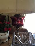 RUBY CUT TO CLEAR LAMP BASE