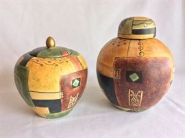 Pair of Decorative Jugs, 7" H and 8 1/2".