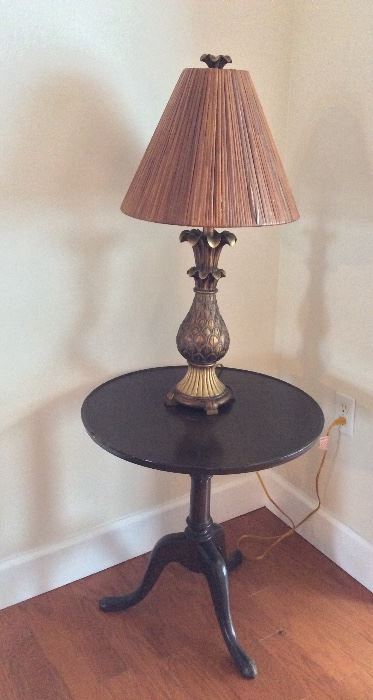 Side Table and Decorative Lamp.