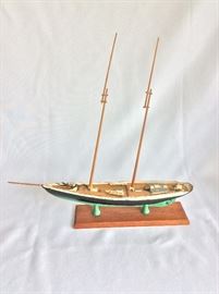 Wooden Boat Model, 13" H. 