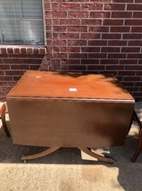 accordion dining room table with 6 chairs 