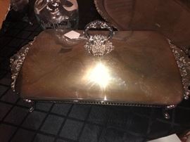 Silver plated casserole dish holder