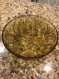 Amber color glass bowl