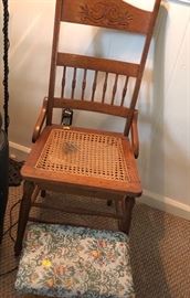 Antique cane seat chair