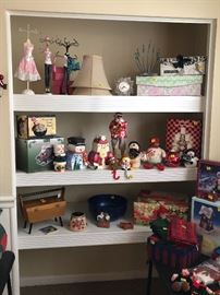 Christmas decor, sewing box, accessory holders