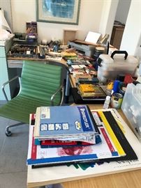 NOTICE THE LIME GREEN EAMES CHAIR