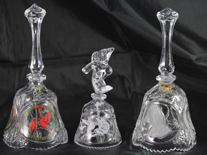 Crystal Bell Collection: (SOLDChristmas Cardinals,) Hummingbird Finial and Praying Hands