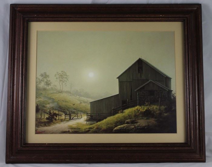 "A Misty Country Morn" by Dalhart Windberg Framed Print 1981 (print 18 x24)