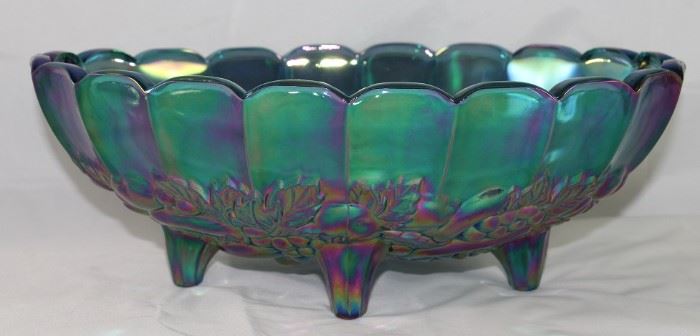 Indiana Glass Co. "Harvest Grape" Oval Footed Bowl