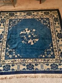 5’ by 5’ antique wool rug