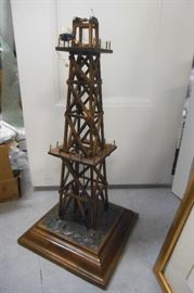 Large wooden derrick model.