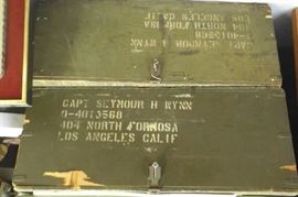 WWII soldiers foot lockers.  Soldier lived on Formosa Ave.