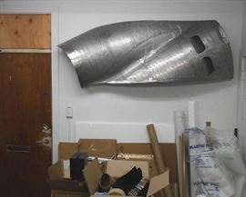 Amazing decorative aluminum fuselage off of a Vietnam Era carrier jet.  8 feet long.