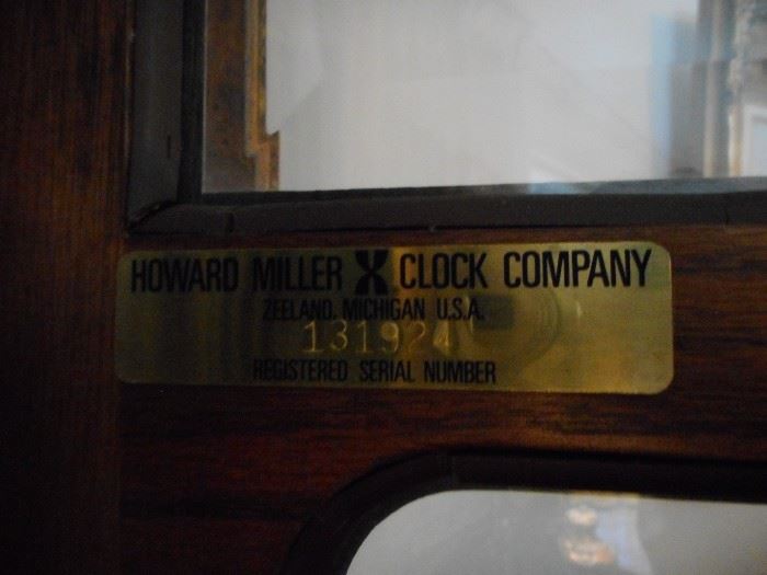 Howard Miller, Serial Number Brass Plate