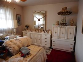 Mid Century White Mahogany Bedroom Furniture